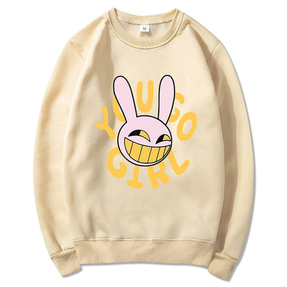 Hoodie Fashion Women Harajuku Funny Cute Rabbit Hoodie Unisex Cartoon Vintage Pullover Sweatshirt