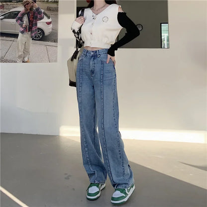 Blue Denim Pant Women Jeans Vintage Trousers