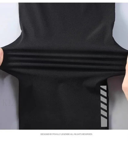 Fitness Clothes Ice Silk Quick Drying T-shirt Suit Men Short Sleeve Running Sportswear Shorts Tracksuit Gym Sports Training Sets