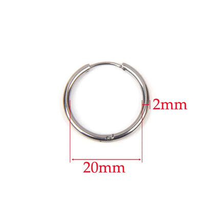 10pcs 316L Stainless Steel Hoop Earrings Women Men Punk Hiphop Circular Ear Buckle Ring Jewelry Gold Color Accessories Wholesale