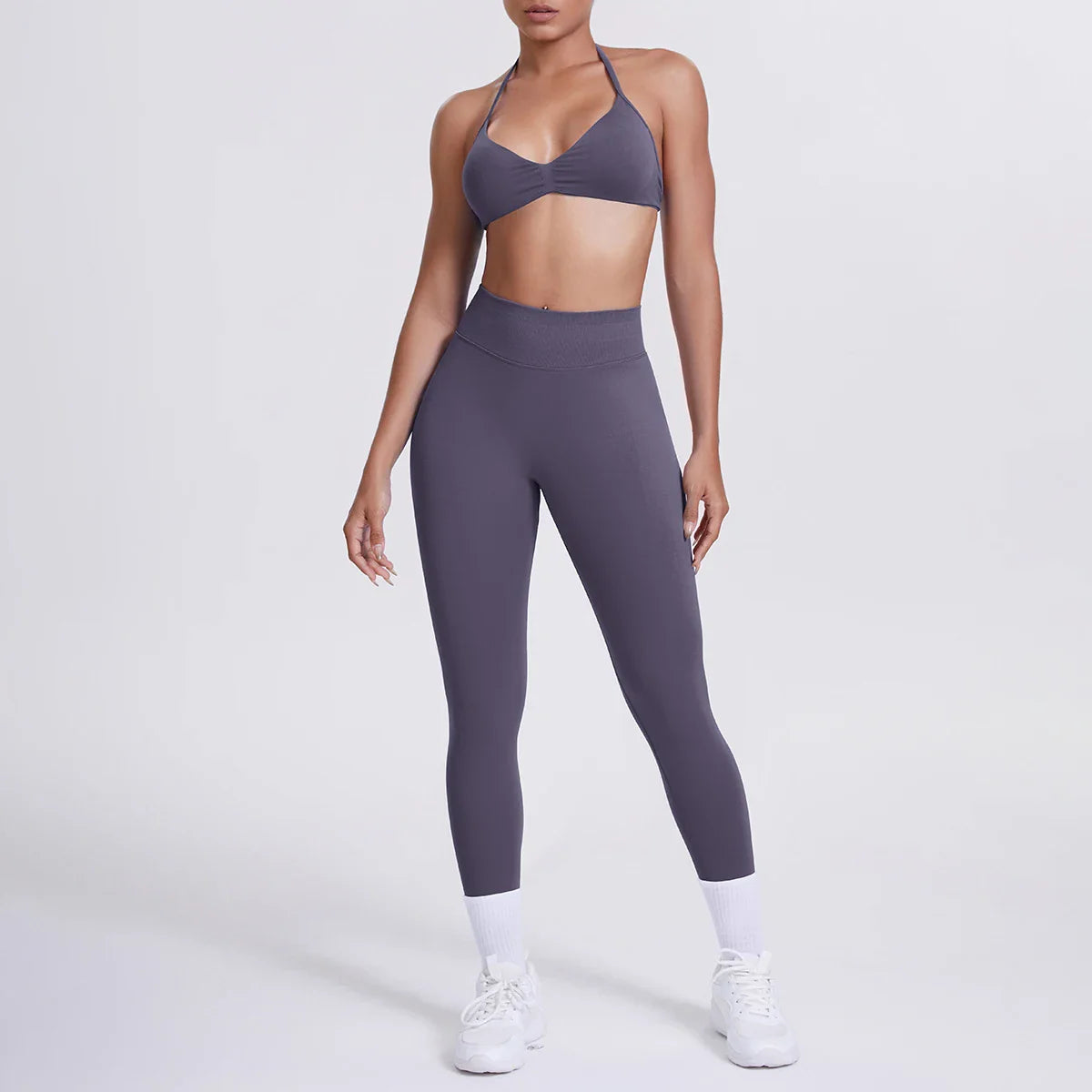 Women 2pcs Patchwork Sport Yoga Suit Training Sleeveless Sport Gym Tops Tummy Control Slimming Booty Leggings Yoga Suit Sports