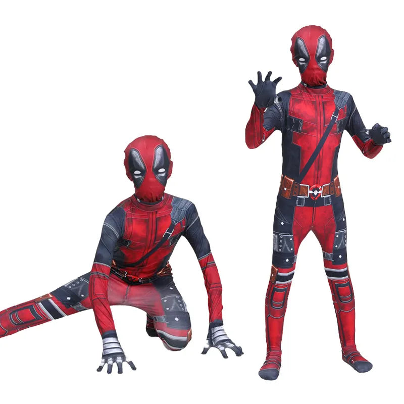 Kids Superhero Bodysuit Miles Cosplay Peter Parker Cartoon Costume Halloween Hooded Set Holiday Costume Jumpsuit Hoodie Separate