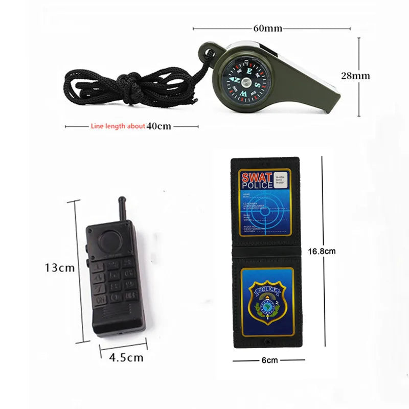 Complete Your Child's Police Costume with Walkie-talkie, Whistle & Handcuffs Accessories!