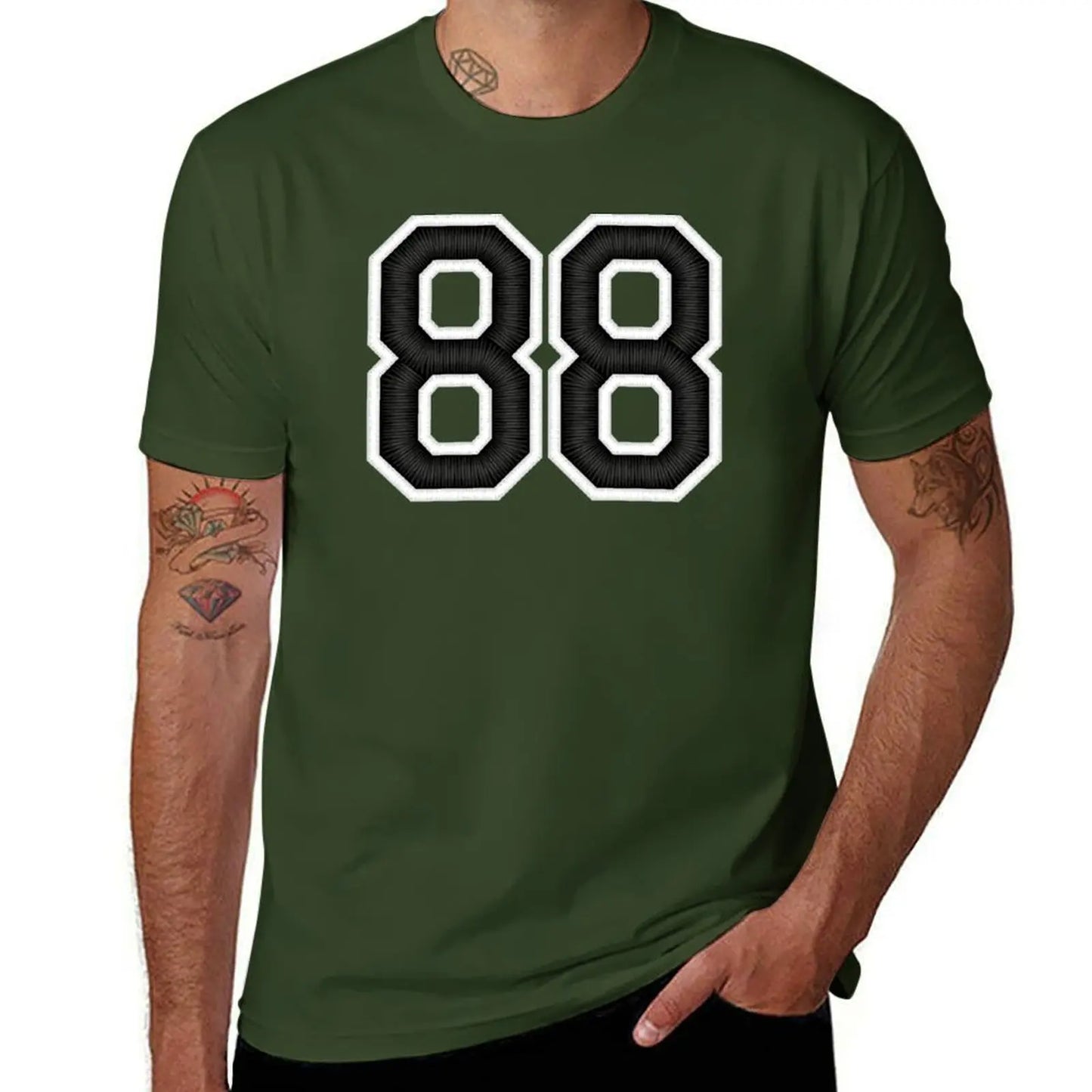 88 Black Jersey Sports Number eighty-eight Football 88 T-Shirt cute clothes graphics sweat funny t shirts for men