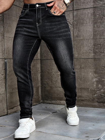 Men's Tight-Fitting Stretch Denim Pants