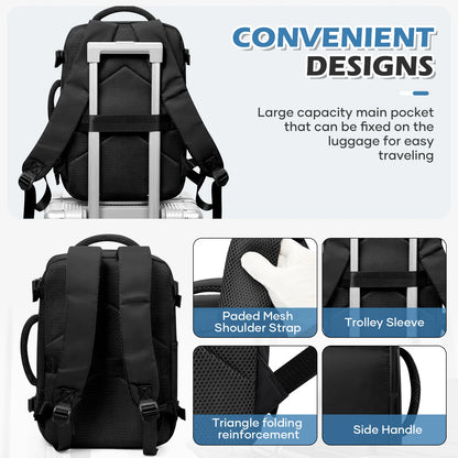 Men 15.6 inch Laptop Bag Cabin Airplane Travel Backpack 40x20x25, Able Carry Hand Luggage Backpack Ryanair, College Backpack