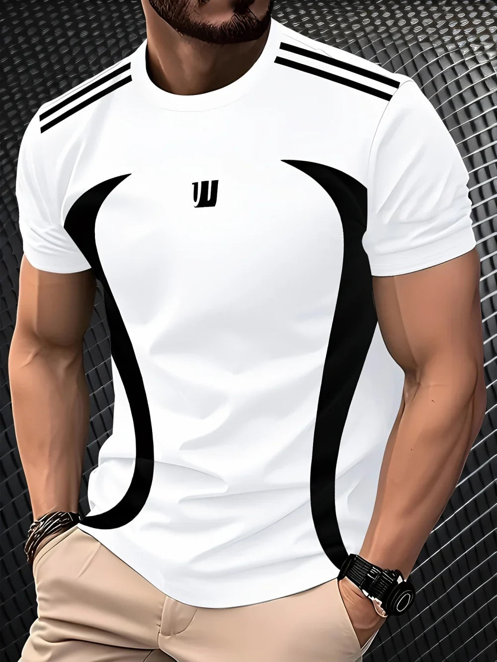 Plus Size Men's 3D Print T-Shirt Summer Casual Round Neck Short Sleeved Top Running Fitness Exercise High-End T-Shirts for Men