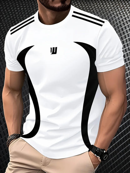 Plus Size Men's 3D Print T-Shirt Summer Casual Round Neck Short Sleeved Top Running Fitness Exercise High-End T-Shirts for Men