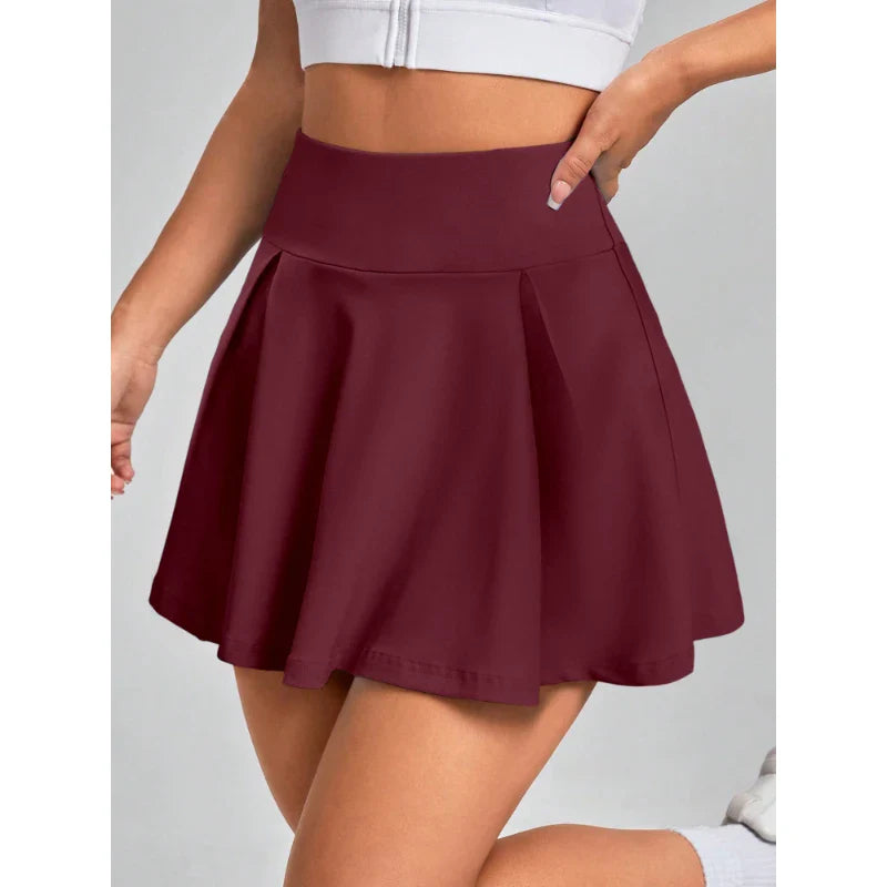 Women's Half-Body Skirt Summer Holiday Style Solid Colour Pleated Skirt High Waist Knitted Milk Silk Fabric Half Body Skirt