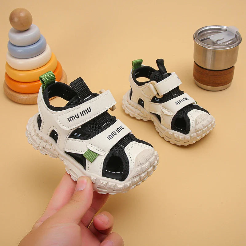 2026 New Summer Children Sandals For Boys Mesh Breathable Kids Sport Shoes Soft Sole Fashion Toddler Boys Beach Sandals EU21-30