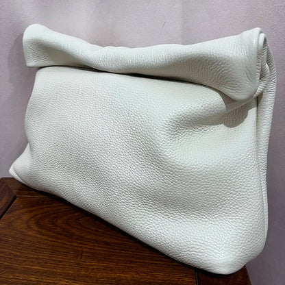 Leather Cowhide Handbag High Quality Leather Women's Foldable Designer Handbag Simple Magnet Handle Bags