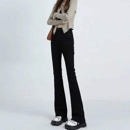 Women's Autumn Winter Petite Bell-bottom Pants