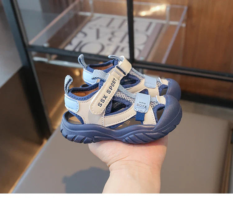 Summer Children Beach Sandals Boys Breathable Mesh Sport Sandals Baby Soft Light Kindergarten Cool Shoes