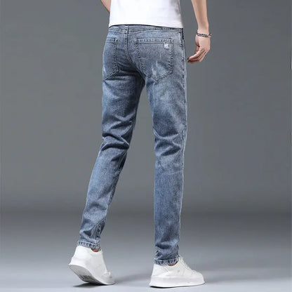 Luxury Summer Designer Korean Classic Streetwear Cowboy Pants for Men Fashionable and Comfortable Boyfriend Skinny Jeans Men