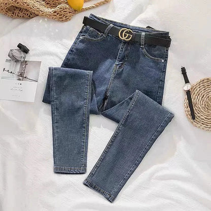 Women's Spring Autumn Style Slim Fit Trendy Denim Pants