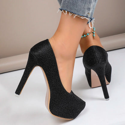 2025 Fashion Shoes Female Basic Women's High Heels Sexy Party Pumps Women Platform Thin Heels Super High Slip on Shoes Women