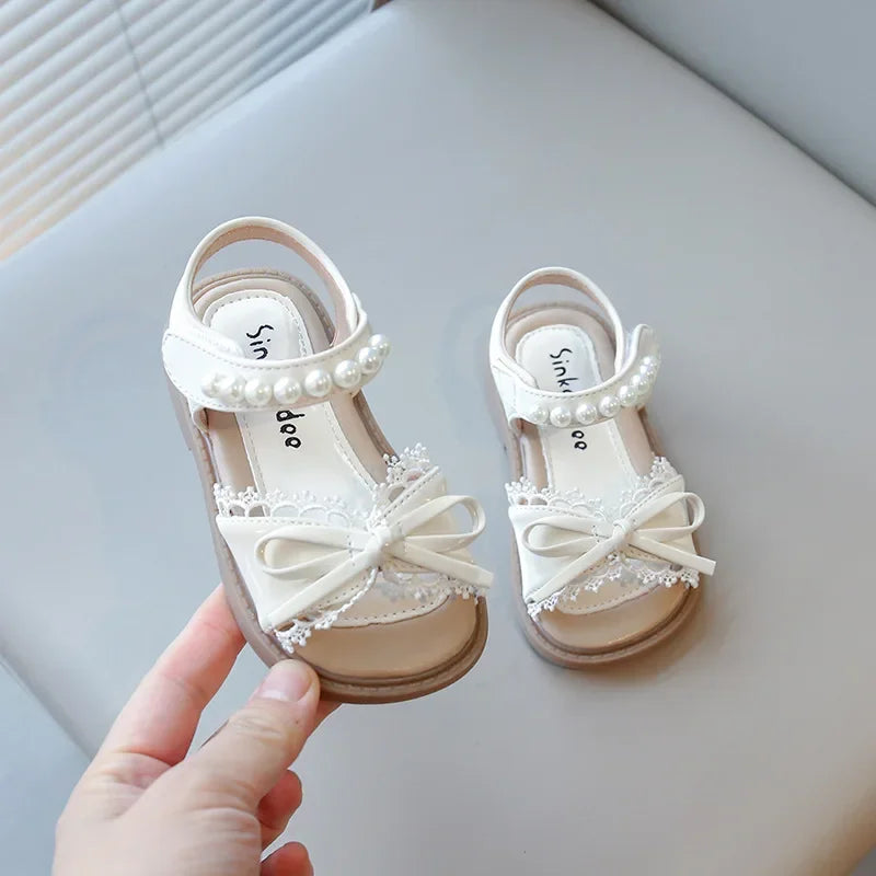Kids Summer Beach Shoes Bow New Classmate Baby Soft Sole Fashion Girls Sandals Non-slip Princess Shoes Size 25-30