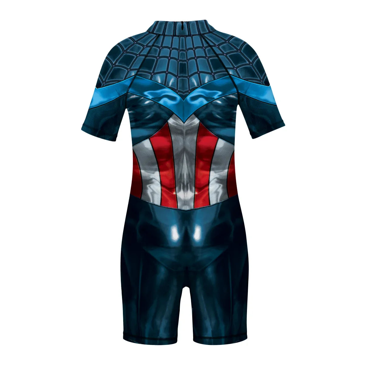 Children One Pieces Swimsuit Superhero 3D Print Playsuit Child Short Sleeve Swimwear Beach Bathing Suit Swim Wear For Boys Girls