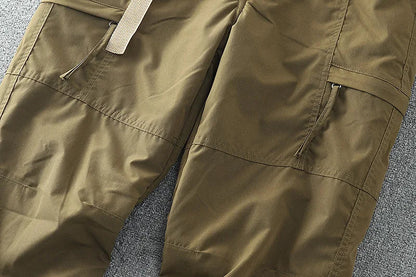Waterproof Windproof Fleece-Lined Outdoor Pants Men's Straight-Leg Casual Trousers With Multiple Pockets For Winter