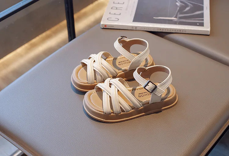 2026 Elegant Summer New Style Korean Version Princess Children's Sandals Elegant Open Toe Stylish Versatile Cute Student Sandals