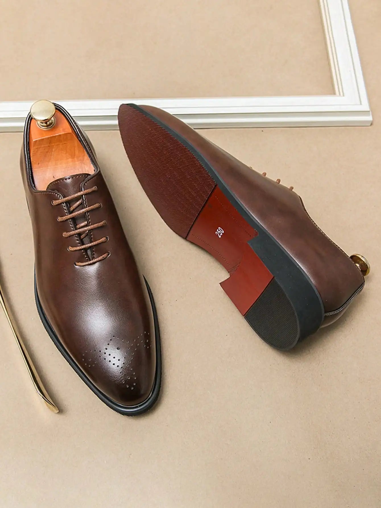 Classic Dress Leather Men Derby Shoes Formal Pointed Toe Business Leather Shoes Oxford Lace Up Anti SlipOffice Daily Shoes