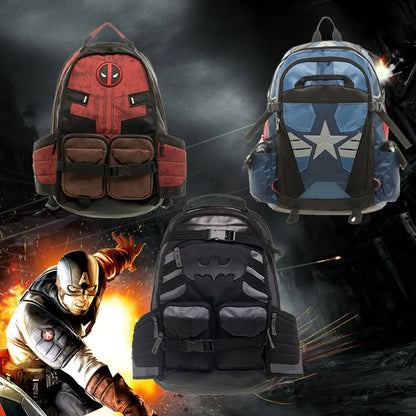 Avengers Deadpool Captains America Backpack Anime Cartoon Backpacks Outdoor Leisure Travel High Capacity Backpack