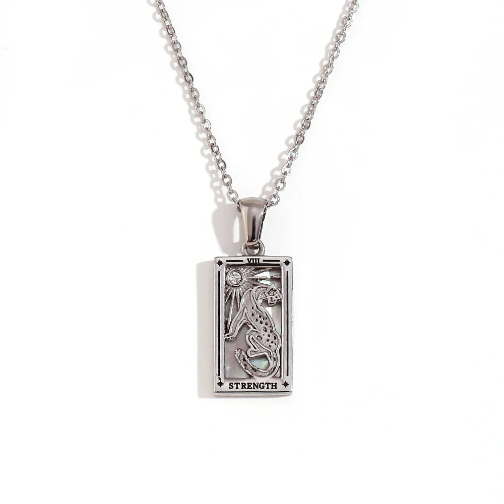 Original New Tarot Queen Lover Magician Moon Necklace Tarnish Free Stainless Steel Jewelry 18K Gold Plated Decoration