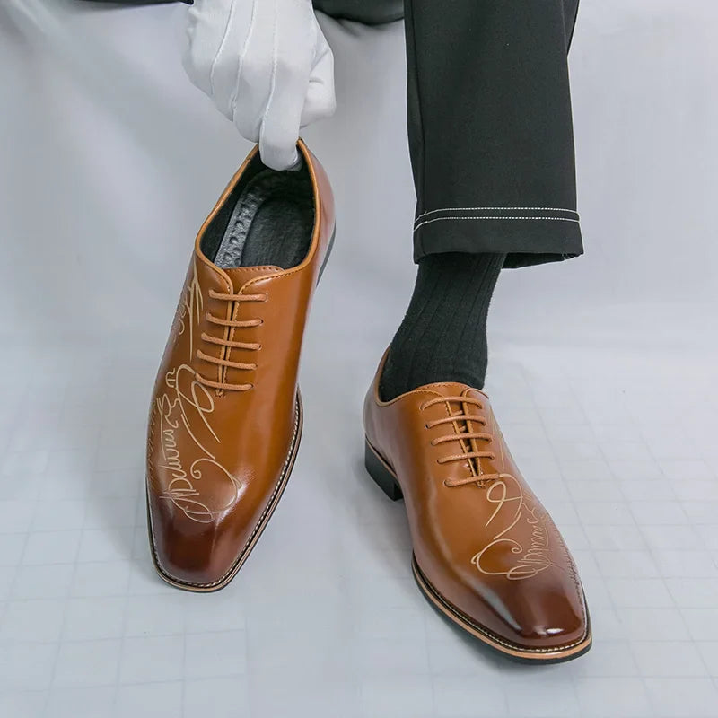 White Elegant Men Dress Shoes Leather Oxford Shoes Man Business Formal Shoes Design Social Shoes Male apatos para hombre