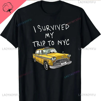 Tom Holland Same Style I Survived My Trip To NYC Classic T Shirt Vitruvian Pizza Tee Women Men Fashion Casual Oversized T-Shirt