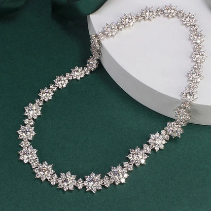 Full Moissanite Jewelry Set 925 Sterling Silver Sunflower Necklace Bracelet Earring Sets For Women Fine Jewelry GRA Tested