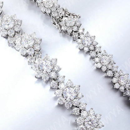 Luxury Sunflower 2.8-5.8cttw Full D Color Moissanite Drop Earrings for Women S925 GRA Certified Diamond Tassel Earring Gift