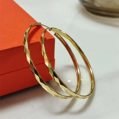 925 Sterling Silver Hoop Earrings For Women 18K Gold Plated Jewelry Dazzling Women's Hoops Earrings Christmas Gifts