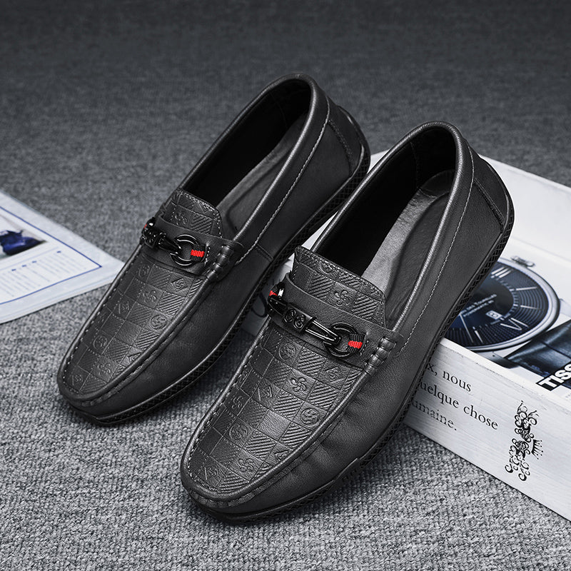 Fashion Leather Men Casual Shoes Slip on Formal Loafers Luxury Brand Comfortable Men Italian Soft Male Driving Shoes