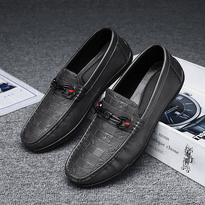 Fashion Leather Men Casual Shoes Slip on Formal Loafers Luxury Brand Comfortable Men Italian Soft Male Driving Shoes