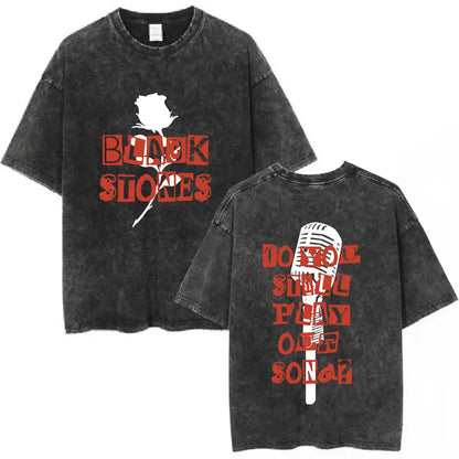 Nana Osaki Japanese Anime Vintage Washed T-shirt Men's Women Clothing Harajuku Short Sleeve T-shirts 100% Cotton Casual T Shirts