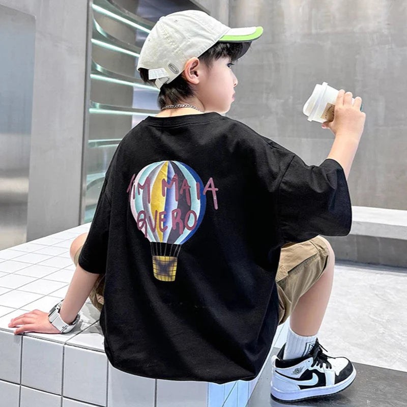 Summer Boys Clothing Set Fashion Short Sleeve Letter T-shirt Shorts 2Pcs For 4-12 Years Kids Tracksuits Teenager Casual Outfits
