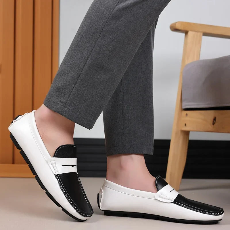 Business Shoes Fashion Casual Shoes Man Luxury Leather Loafers Breathable Slip on Male Boat Shoes Moccasins Driving Shoe