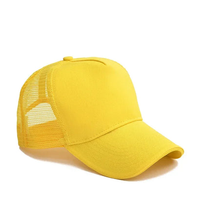 Custom Trucker Hat Logo Cotton Mesh Breathable Baseball Cap Women Men Summer Sunshade Mesh Cap 5 Panels Truck Hat Cap Wholesale