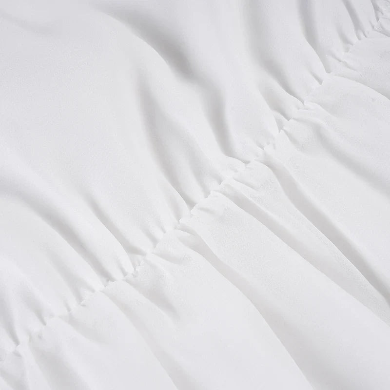 Sweet Lace Patchwork Bandage Ruffles Trim A-Tops Women's Solid Sheer Button Front Squre Neck Camisole All Match Vest