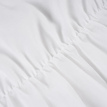 Sweet Lace Patchwork Bandage Ruffles Trim A-Tops Women's Solid Sheer Button Front Squre Neck Camisole All Match Vest