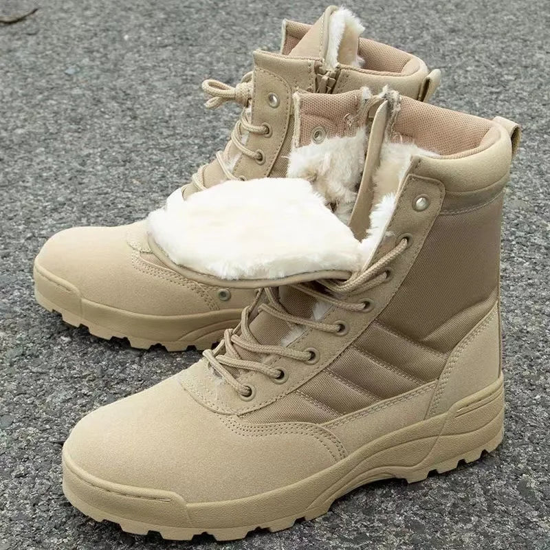 2026 New Winter Combat Boots Outdoor Wear-Resistant Hiking Men and Women Tactical Training Botas High Top Desert Shoes