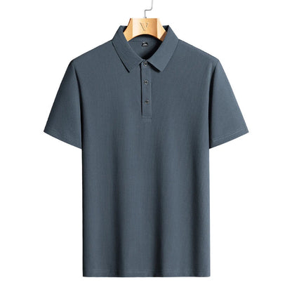 M-9XL Summer Polo Shirt Men New Breathable Mesh Ice Silk Quick-drying Short-sleeved T-shirt Elastic Sports Tops Men Clothing