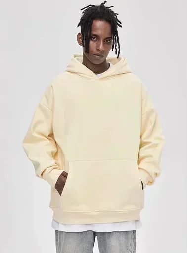 Khaki Hoodie Men Women Anime Character Print Pullover with Japanese Kanji Sleeve Design and Chest Logo Casual