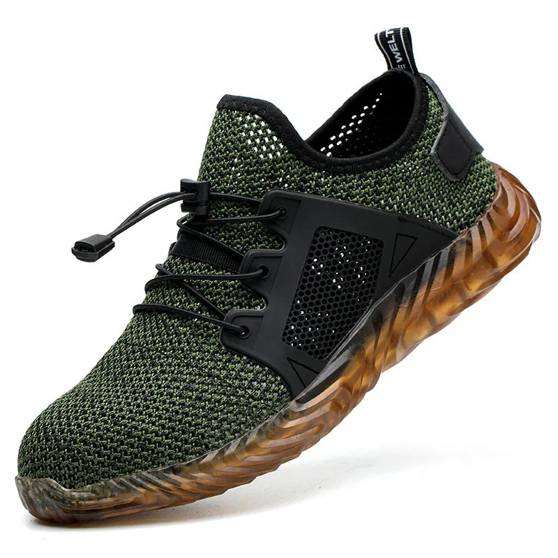 Summer breathable work shoes with iron toe anti puncture security shoes work sneakers for men anti-slip Lightweight safety shoes