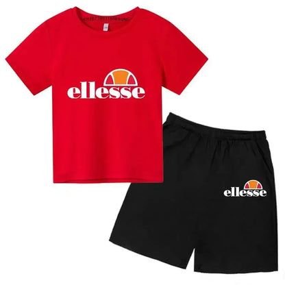 Kids Summer Leisure Letter 2pcs O-neck Short Sleeve T-shirts+Pants Suits 3-13 Years Boys Girls Casual Outfits Children Clothes