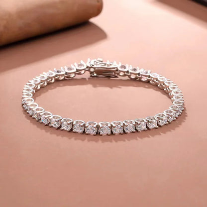 Luxury 0.2ct 3.5mm Full Moissanite Tennis Bracelet for Women Wedding Party Fine Jewelry Real 925 Sterling Silver Bracelets