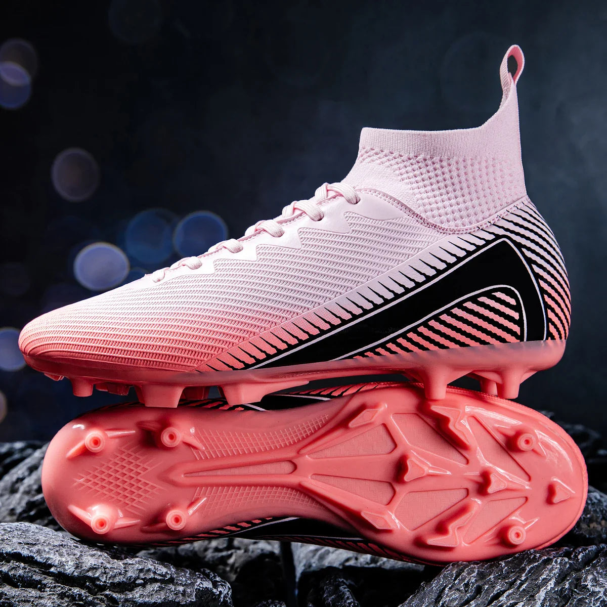 AG/FG Football Boots Unisex Kids Youth PU+Fabric Upper TPU Sole Anti-Slip Durable Outdoor Sports Pitch Training Shoes
