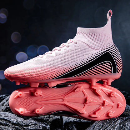 AG/FG Football Boots Unisex Kids Youth PU+Fabric Upper TPU Sole Anti-Slip Durable Outdoor Sports Pitch Training Shoes
