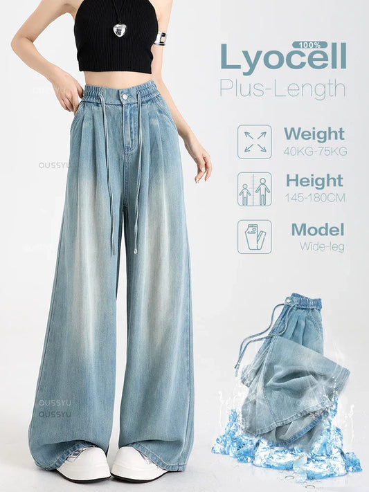 Loose Wide Leg Elastic Waist Pants Fashion Casual Trousers