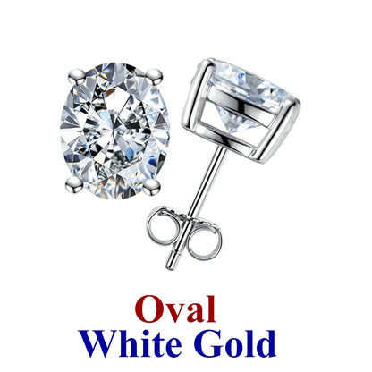 0.5-2ct Moissanite Diamond Stud Earrings for Women Original 925 Sterling Silver Lady's Moissanite Earring New 2026